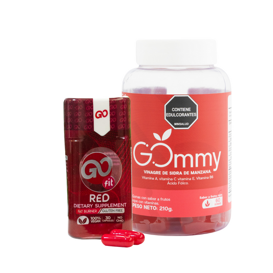 Combo Go Fit Red + Gomitas Vinagre de Manzana: Quema Grasa, Control de Apetito y Energía - MUNDO FIT USA